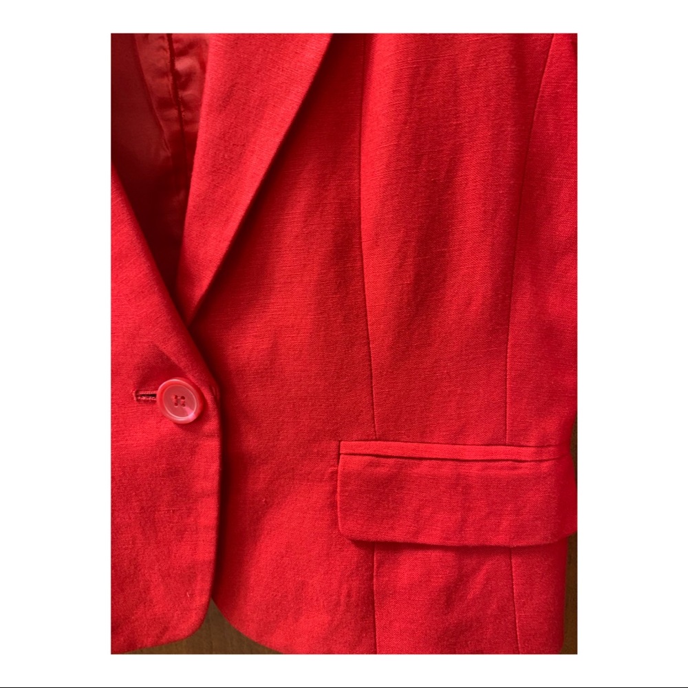 Red Linen Blazer - Picture 2 of 4